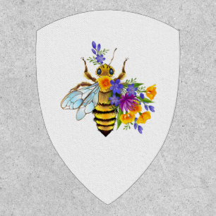 Flower bee with wild plants patch