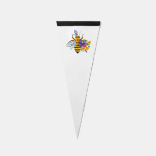 Flower bee with wild plants pennant flag