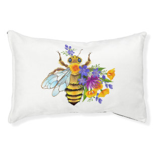 Flower bee with wild plants pet bed