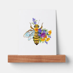 Flower bee with wild plants picture ledge