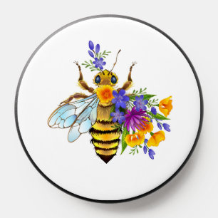 Flower bee with wild plants PopSocket