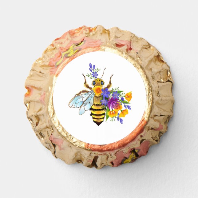 Flower bee with wild plants reese's peanut butter cups (Front)
