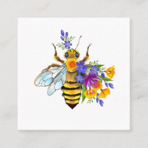 Flower bee with wild plants referral card