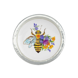 Flower bee with wild plants ring