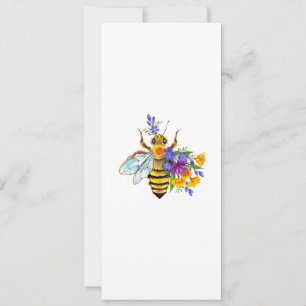Flower bee with wild plants save the date