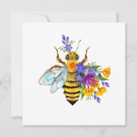 Flower bee with wild plants