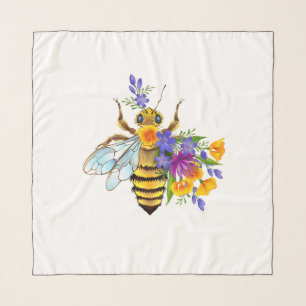 Flower bee with wild plants scarf