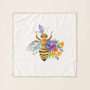 Flower bee with wild plants scarf
