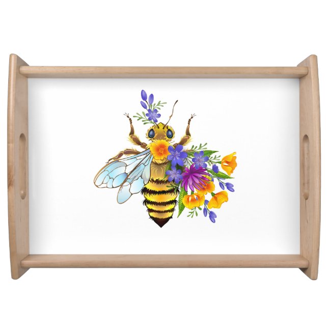 Flower bee with wild plants serving tray (Front)