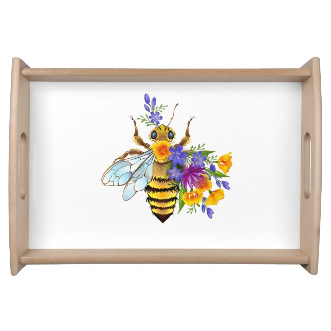 Flower bee with wild plants serving tray (Front)