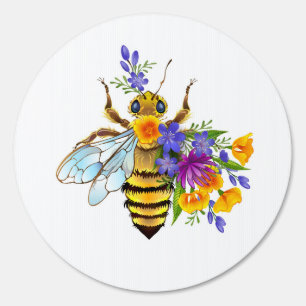 Flower bee with wild plants sign