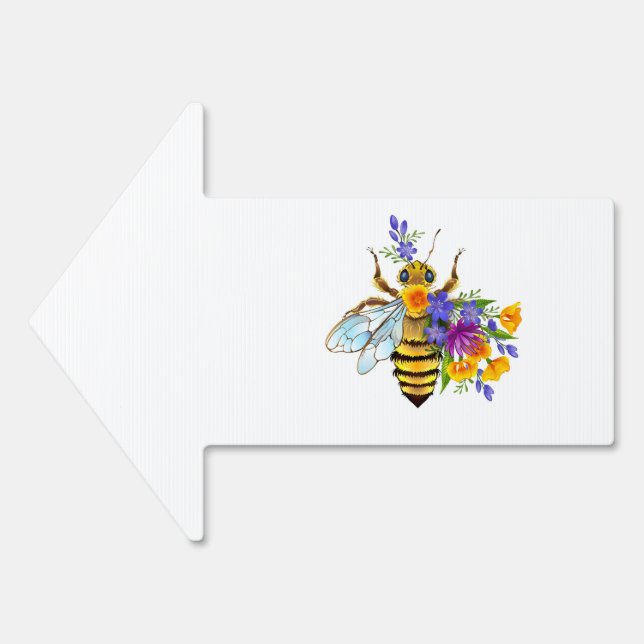 Flower bee with wild plants sign (Front)
