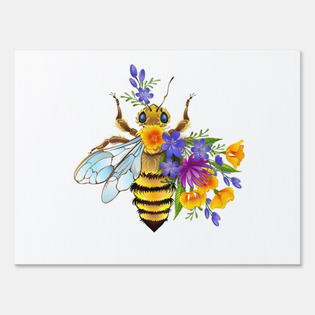 Flower bee with wild plants sign (Front)