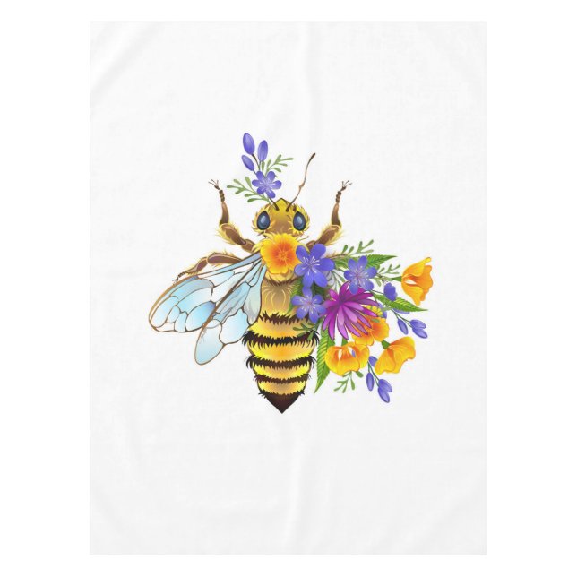 Flower bee with wild plants tablecloth (Front)