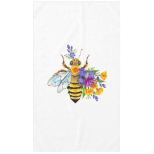 Flower bee with wild plants tablecloth