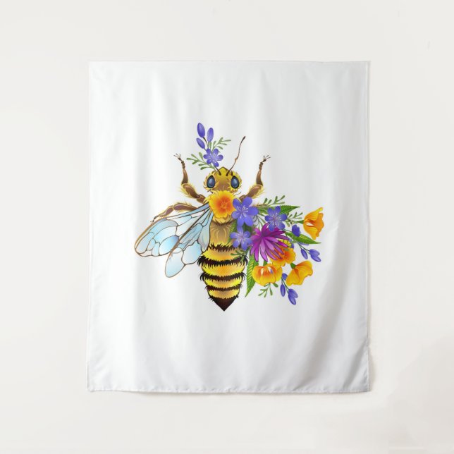 Flower bee with wild plants tapestry (Front)