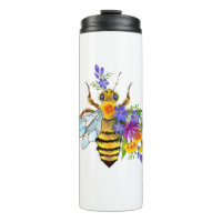 Flower bee with wild plants