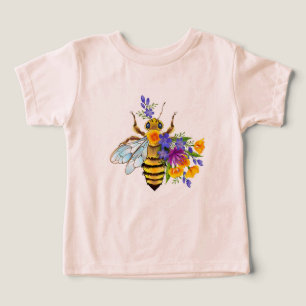 Flower bee with wild plants toddler t-shirt