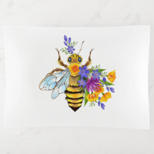 Flower bee with wild plants trinket tray