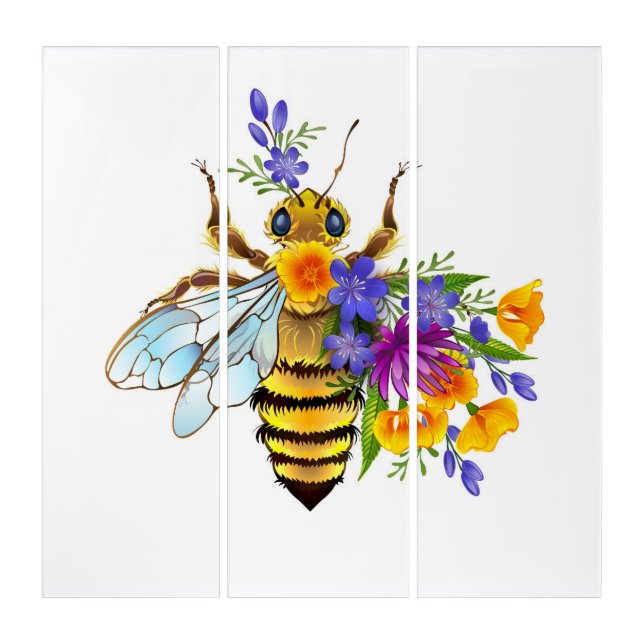 Flower bee with wild plants triptych (Front)