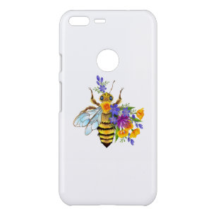 Flower bee with wild plants uncommon google pixel XL case