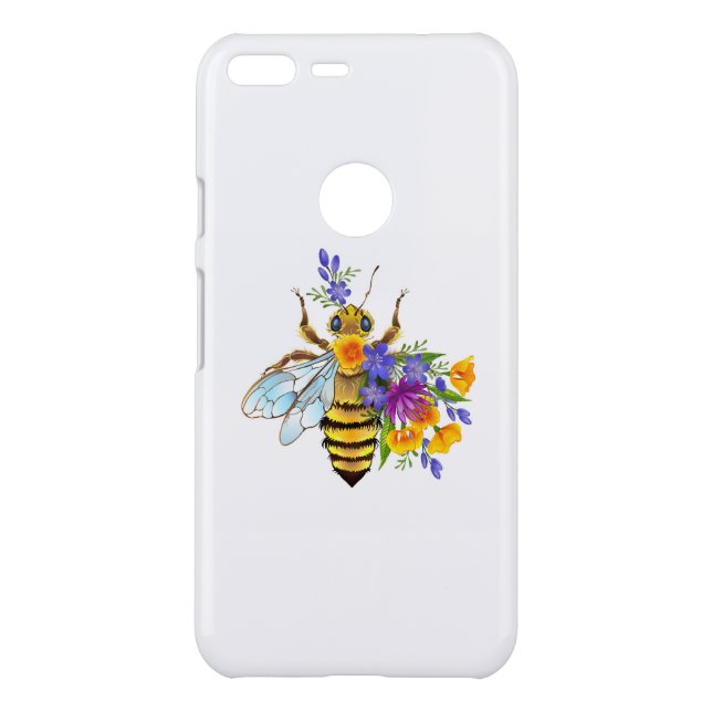 Flower bee with wild plants uncommon google pixel XL case (Back)