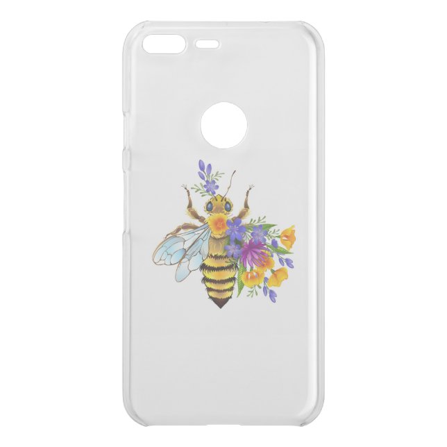 Flower bee with wild plants uncommon google pixel XL case (Back)