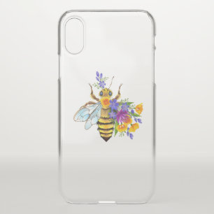 Flower bee with wild plants iPhone x case