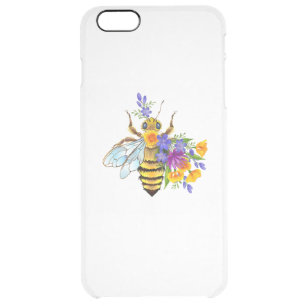 Flower bee with wild plants clear iPhone 6 plus case