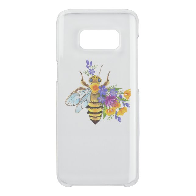 Flower bee with wild plants uncommon samsung galaxy case (Back)