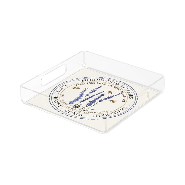 Flower Bees Promotional Apiary Honey Lavender Tray (Angled)