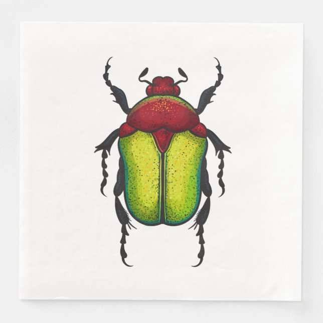 Flower beetle paper dinner napkins (Front)