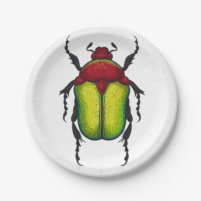 Flower beetle paper plates (Front)