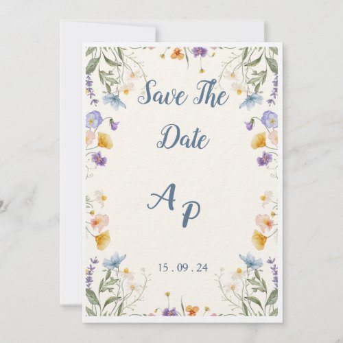 Flower Beige Invitation For Wedding