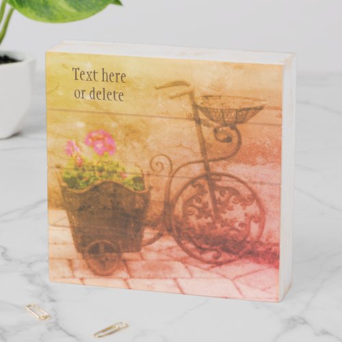 Flower Bicycle Vintage Personalized Wooden Box Sign