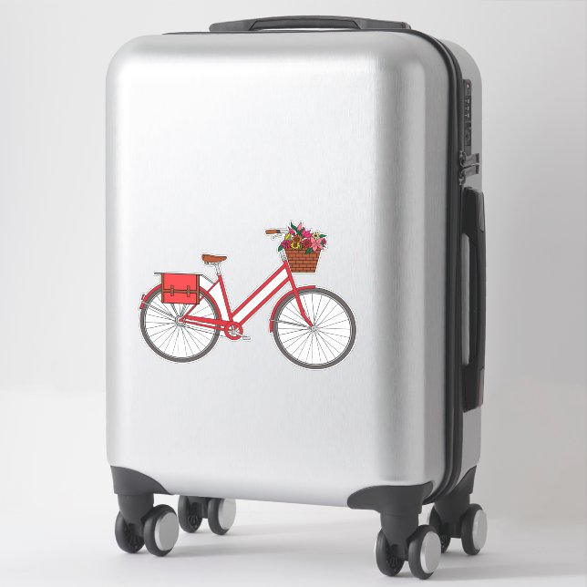 Flower Bike - Red Sticker (Suitcase)