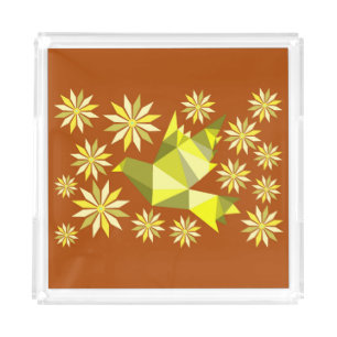 FLOWER BIRD  ACRYLIC TRAY