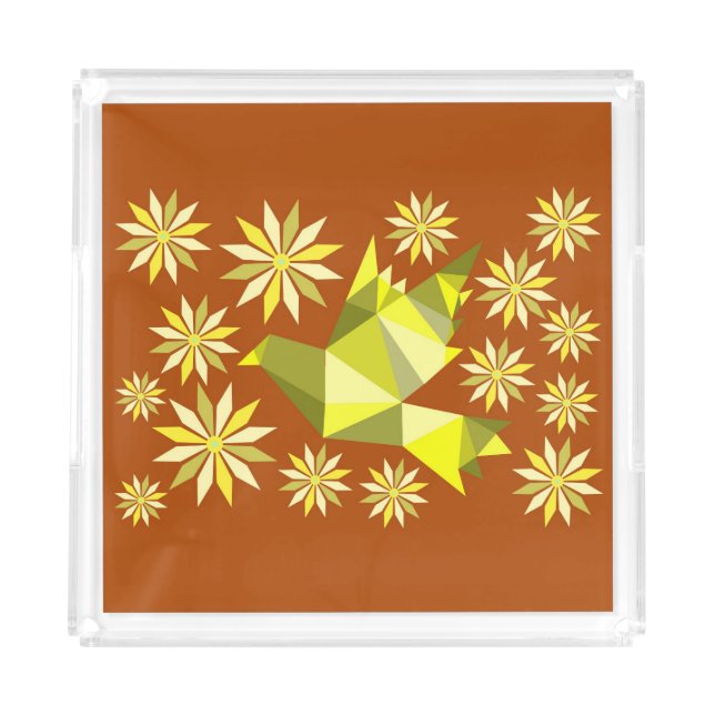 FLOWER BIRD  ACRYLIC TRAY (Front)