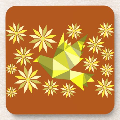 FLOWER BIRD  BEVERAGE COASTER