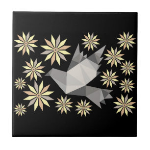 FLOWER BIRD DECORATIVE CERAMIC TILE