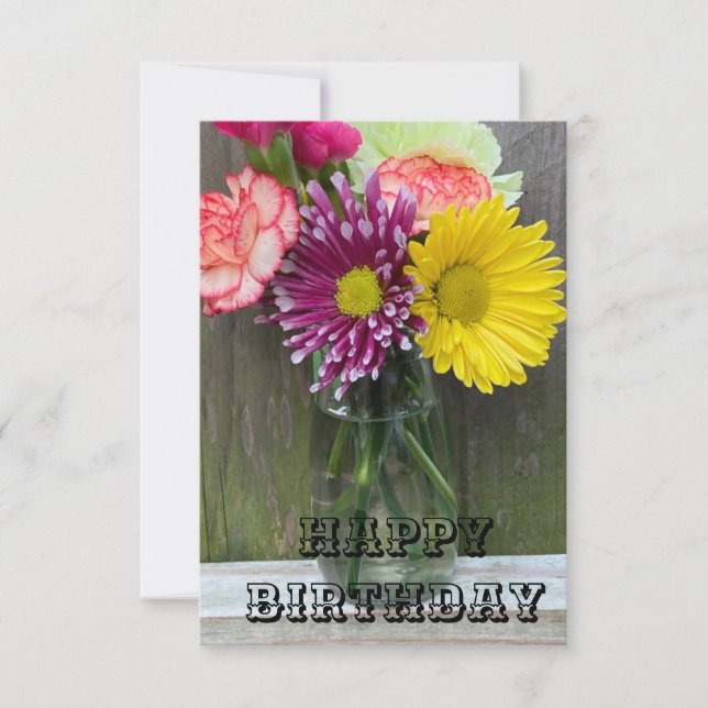 Flower Birthday card (Front)