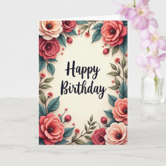 Flower Birthday Card for Her