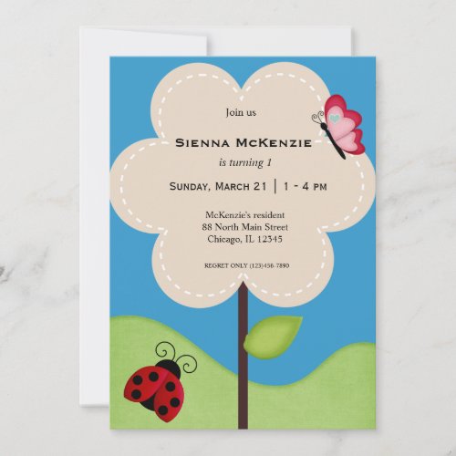 Flower birthday invitation