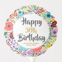 Flower Birthday Party Custom Name Age Floral