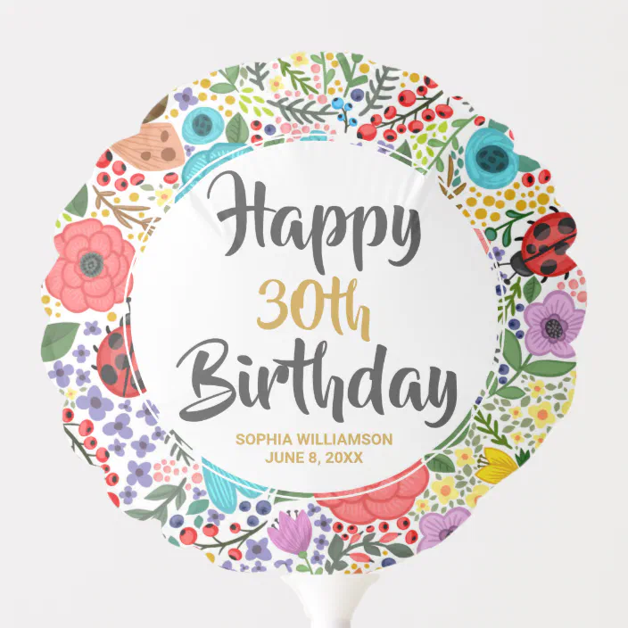 Flower Birthday Party Custom Name Age Floral Balloon Zazzle Com Flower Birthday Party Custom Name Age Floral Balloon Zazzle Com