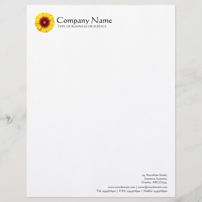 Flower - Blanket Flower Letterhead (Front)
