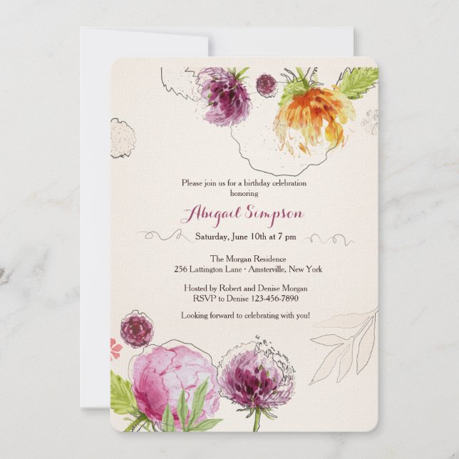 Flower Bliss Invitation (Front)