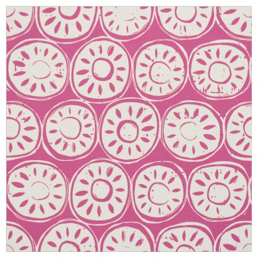 flower block ivory pink fabric