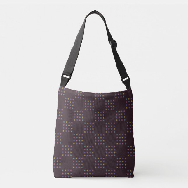 Flower Blocks Pattern Crossbody Bag (Front)