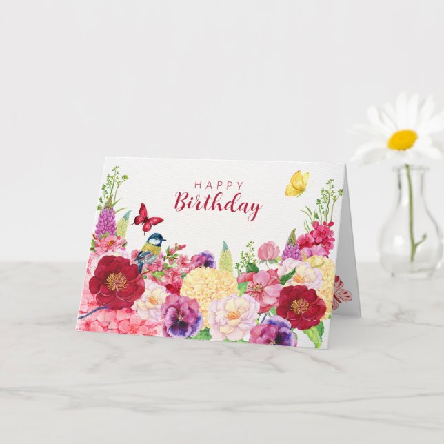 Flower bloom bird butterfly card (Small Plant)